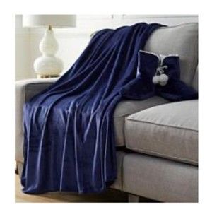 Warm + Cozy Oversized Throw and Bootie Gift Set Navy